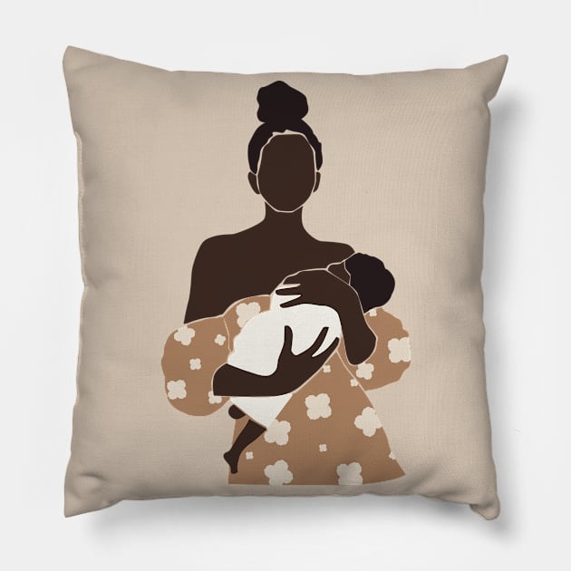 Abstract pregnant women silhouette Illustration Pillow by NJORDUR