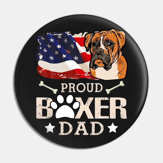 Proud Boxer Dog Dad American Flag Patriotic Dog Tee Pin by ANGELA2-BRYANT