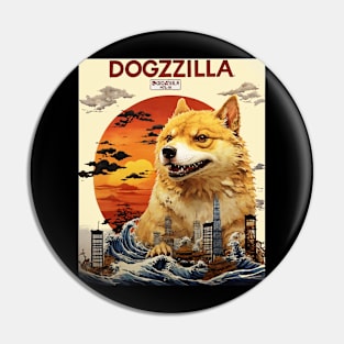 Dogezilla  Funny Doge Meme Giant Shiba Inu Funny Doge Meme Giant Shiba Inu Pin