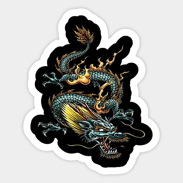 Descending Dragon 01 - Dragon - Sticker