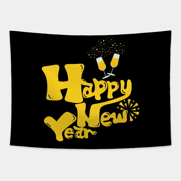 Happy New Year Tapestry by Aldrvnd