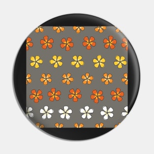 Orange, white and yellow Hibiscus flowers on light gray background Pin