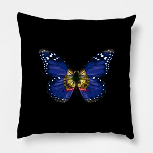 Vermont Flag Butterfly - Gift for Vermonter From Vermont VT Pillow