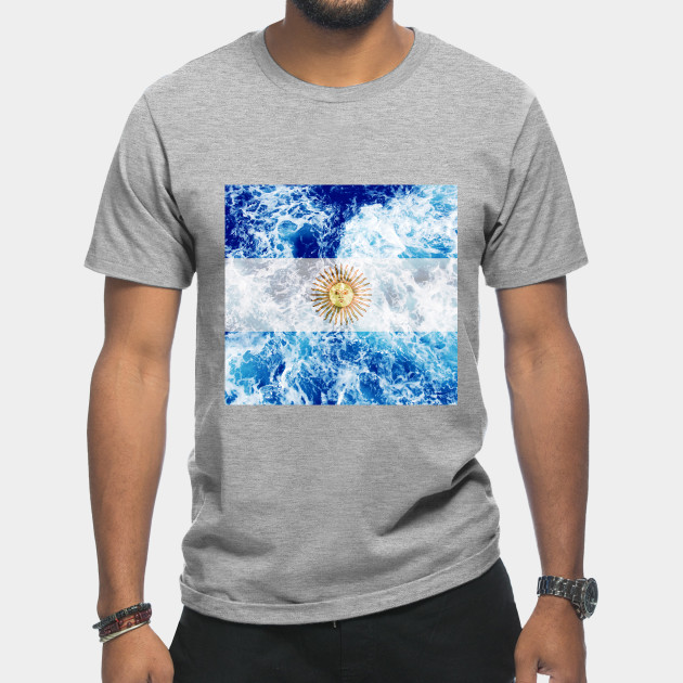 Disover Flag of Argentina – Ocean Waves - Argentina - T-Shirt