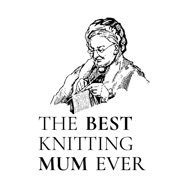 THE BEST KNITTING CRAFTS MUM LINE ART SIMPLE VECTOR STYLE, MOTHER OLD TIMES by the619hub