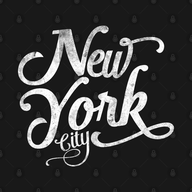 New York City vintage typography - white by wamtees