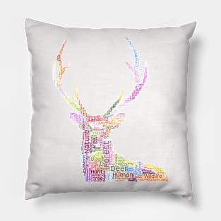 Deer Animal Wildlife Text Word Cloud Pillow