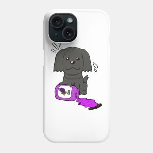 Naughty Sheepdog Spills a jar of grape jam! Phone Case