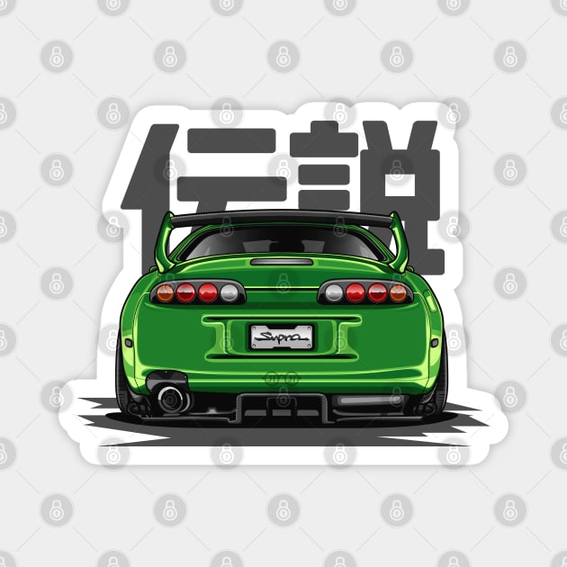 The Legend Supra MK-4 (Green Lime) Magnet by Jiooji Project