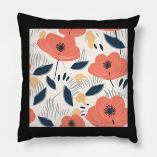 Minimalist Seamless Floral Pattern Spring Flower Bloom Pillow