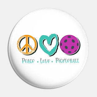 Peace Love Pickleball Pin