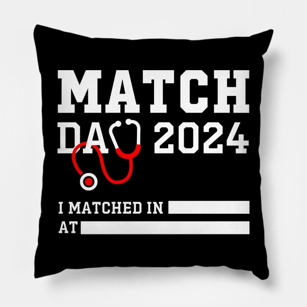 Match Day 2024 Medical Residency NRMP School Graduate Season Pillow by GreenCraft