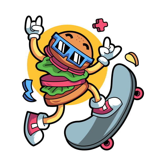 Burger Skateboard by yellowline