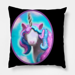 Retrato de Unicornio de Colores Pillow