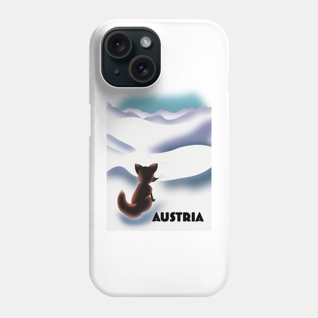 Austrian fox travel poster Phone Case by nickemporium1