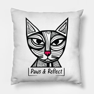 Funny Cat Pun Paws & Reflect Pillow