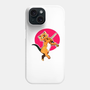 kitten playing the violin Phone Case