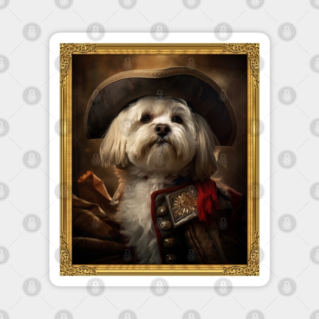 Dashing White Havanese - Medieval Cuban Conquistador (Framed) Magnet by HUH? Designs