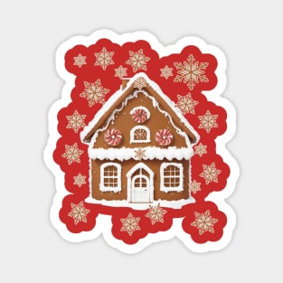 Gingerbread House Cute Snowflakes Cookies Magnet