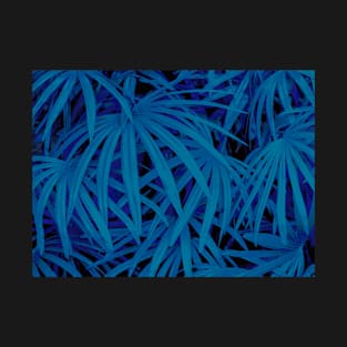 Exotic Blue Palm Leaves T-Shirt