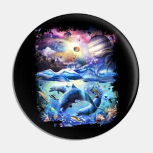 Galaxy Dolphin - Dolphins In Space Pin