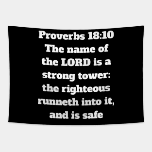 Proverbs 18:10 King James Version Bible Verse Typography Tapestry