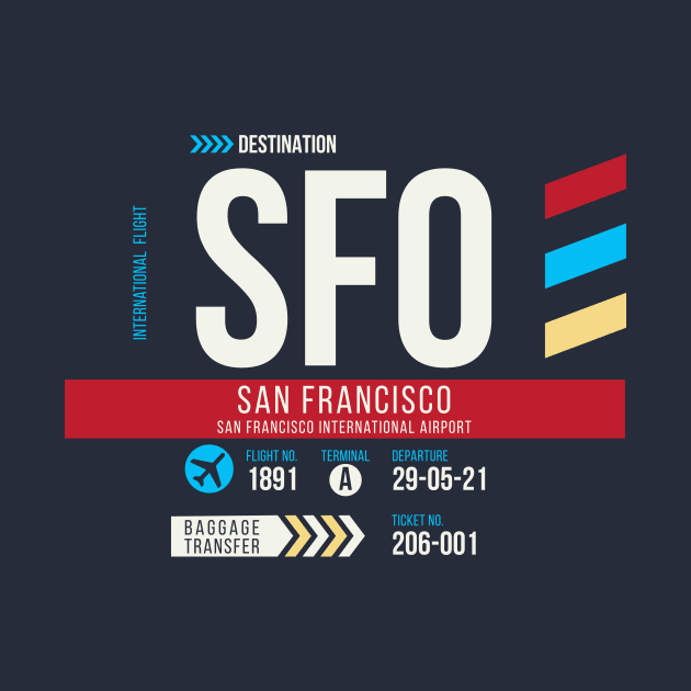 San Francisco (SFO) Airport Code Baggage Tag C by SLAG_Creative