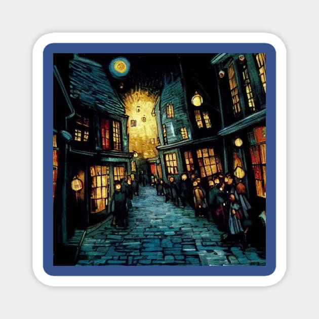 Starry Night in Diagon Alley Magnet by Grassroots Green