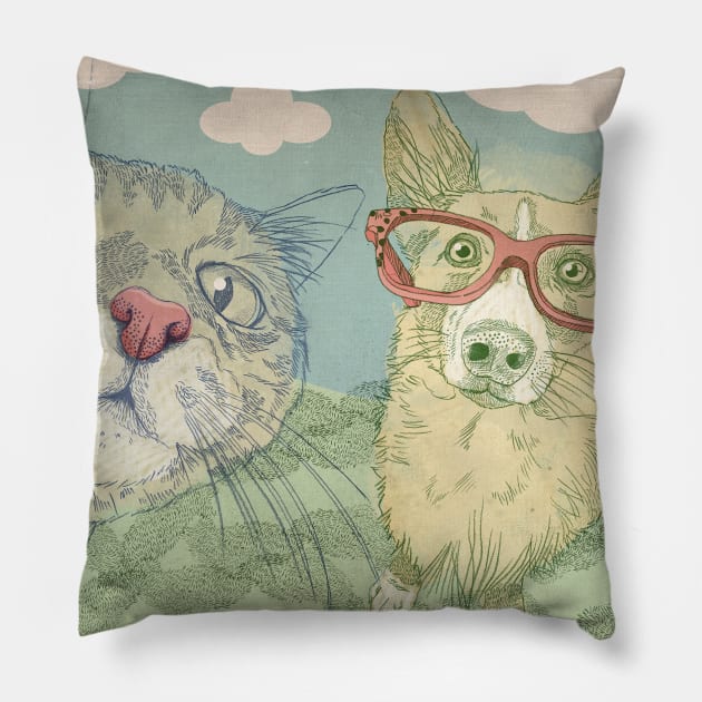 Kitty and Doggy Pillow by SUGAH