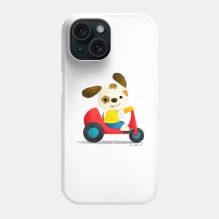 Puppy on a tricycle Phone Case