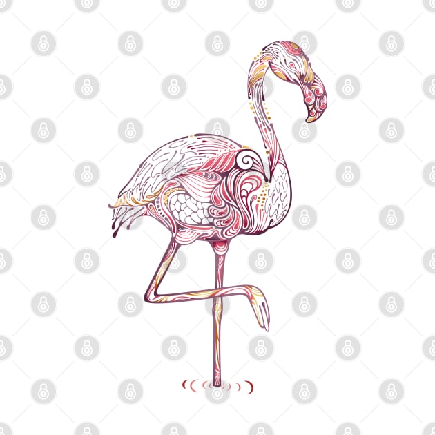 Pink Flamingo  Zentangle Abstract by IconicTee