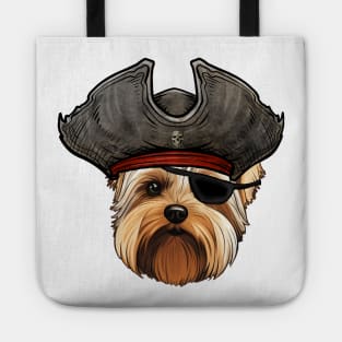 Funny Pirate Biewer Terrier Dog Tote