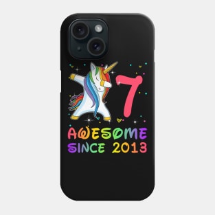 Awesome Since 2013 Birthday Unicorn Dabbing Gift 7 Years Old Phone Case