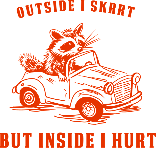 Outside I Skrrt Inside I Hurt Kids T-Shirt by xyzstudio