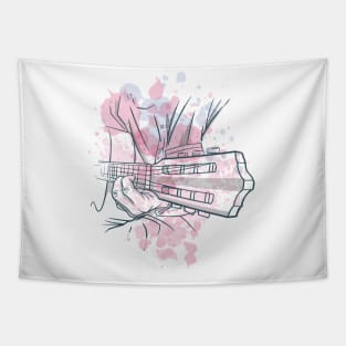 GUITAR PLAYING WATERCOLOR cool design for music Tapestry