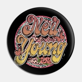 Graphic Neil Proud Young Name Flower Birthday 70s 80s 90s Vintage Styles Pin