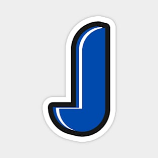 J - Letter A to Z Text Collection Blue Colour Magnet