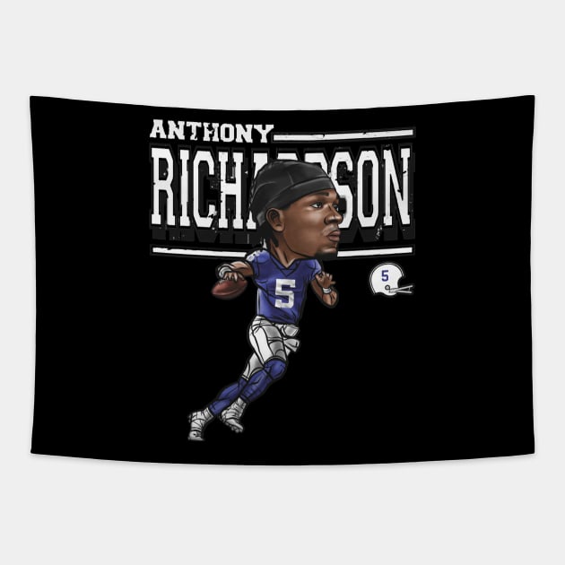 Anthony Richardson Indianapolis Cartoon Tapestry by danlintonpro