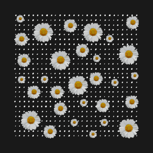 Retro 1960s Style Sixties Vintage Daisies Pattern Design T-Shirt