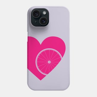 Heart with Road Bike Wheel for Cycling Lovers Phone Case