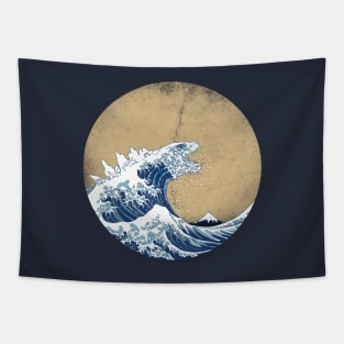 Hokusai Kaiju - Vintage version Tapestry