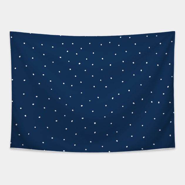 White Dots on Blue Tapestry by Sandra Hutter Designs