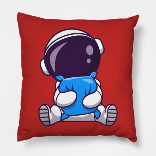 Cute Astronaut Sleeping With Pillow Cartoon Pillow