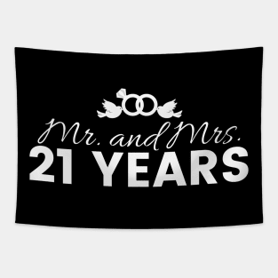 21st Wedding Anniversary Couples Gift Tapestry