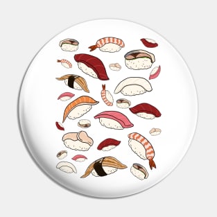 A Bunch of Sushi Drawings: Tuna, Salmon, Scallops, shrimp, eel, and Pin