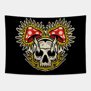 Mushroom Eye Skull Tapestry