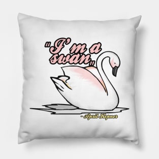 April Kepner Swan Pillow