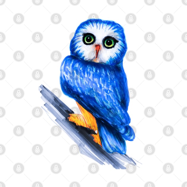 Blue Philippine Owl by Svetlana Pelin