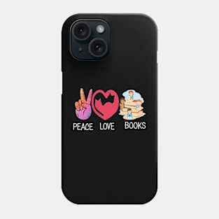 Peace Love books Phone Case