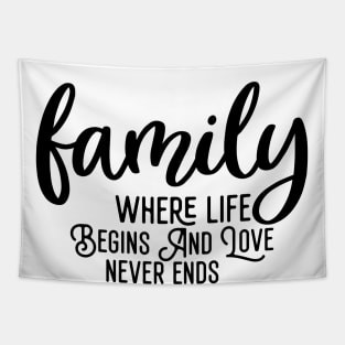 Family Where Life Begins And Love Never Ends Tapestry